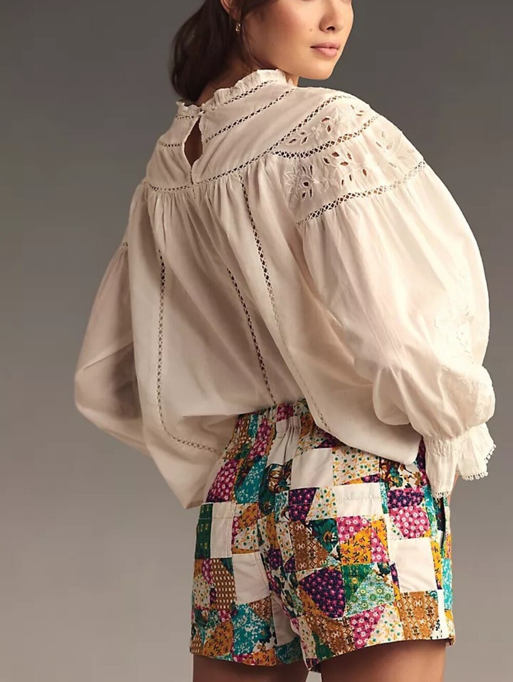 Anthropologie Pilcro The Kit High-Rise Utility Shorts: Patchwork Edition Sz 27